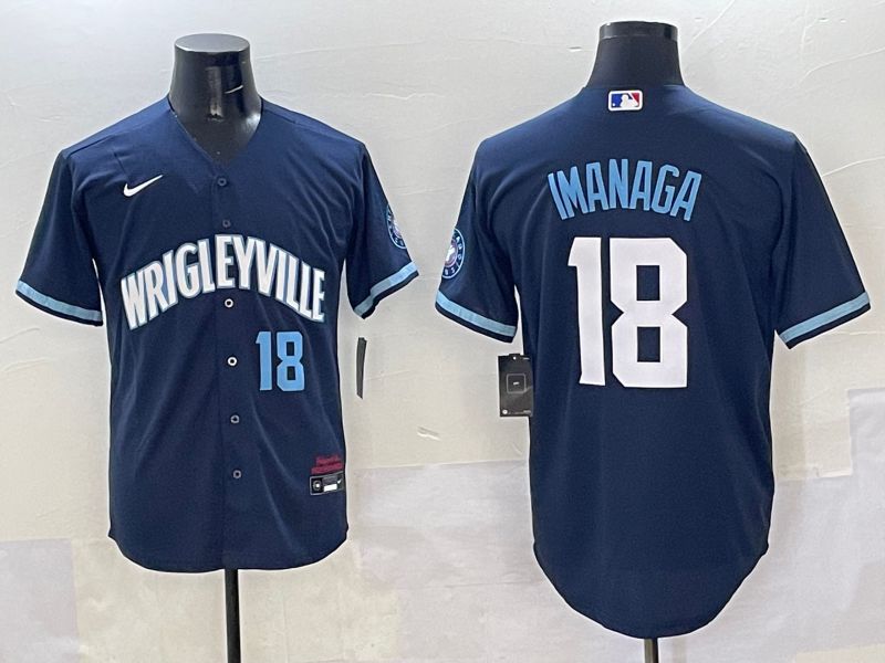Men Chicago Cubs 18 Imanaga Dark Blue City Edition 2025 Nike MLB Jersey style 11